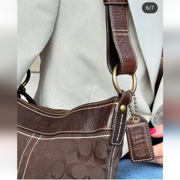 VINTAGE Coach Legacy Signature Monogram Canvas Crossbody Bag NWOT - Picture 5 of 11